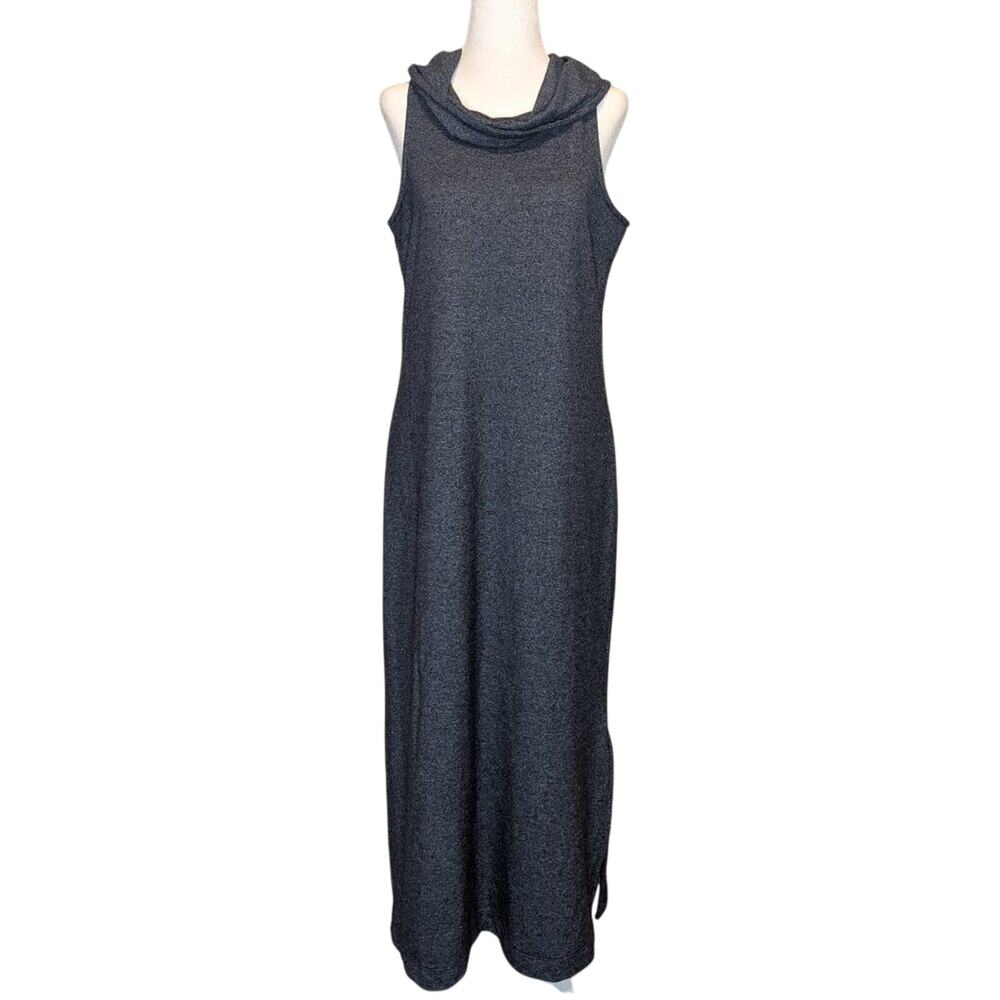 Banana Republic Sleeveless Thick Knit Cowl Neck Maxi Dress Gray Size Medium